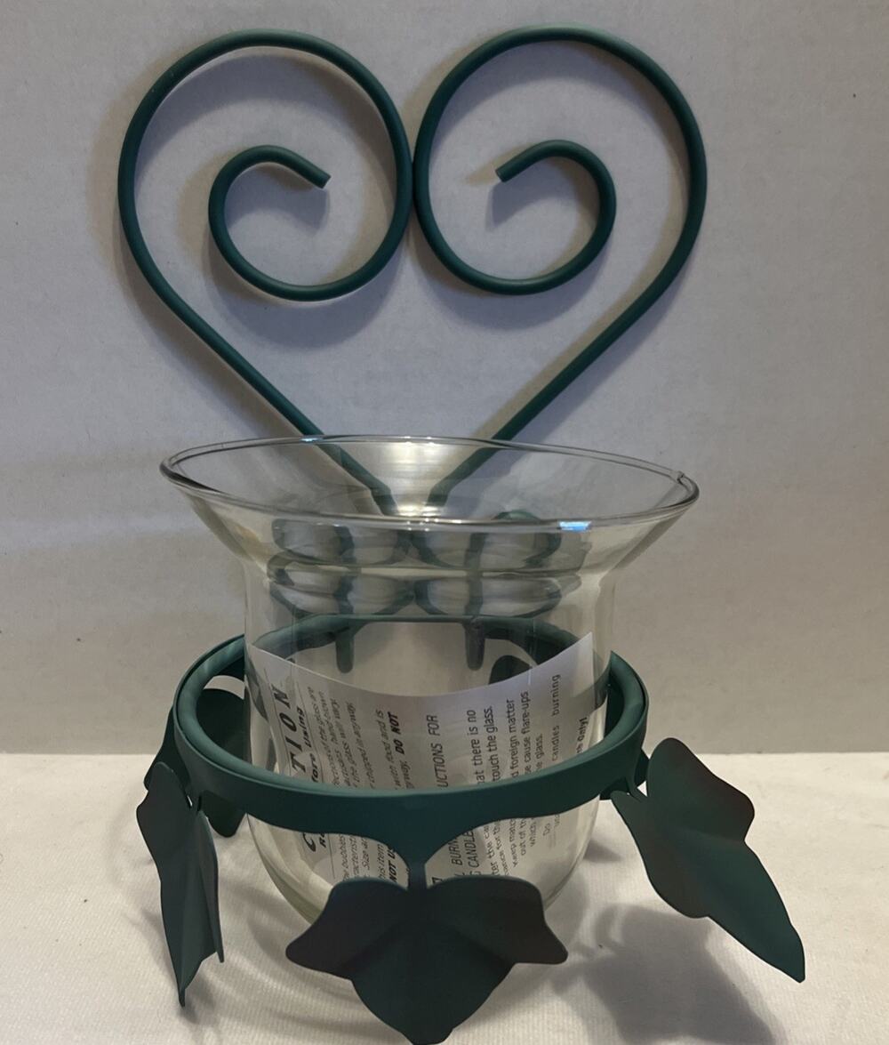Homco Home Interior Green Leaf Metal Wire sconce Hanger 1209 Vintage NIB